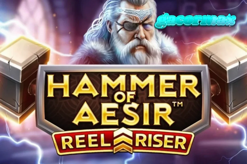 The Norse-themed Hammer of Aesir slot interface showing the Reel Riser mechanic.